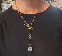 Load image into Gallery viewer, Handmade Chunky Bronze Necklace with Pasiolite
