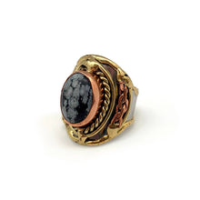Load image into Gallery viewer, Mixed Metal Semiprecious Stone Ring
