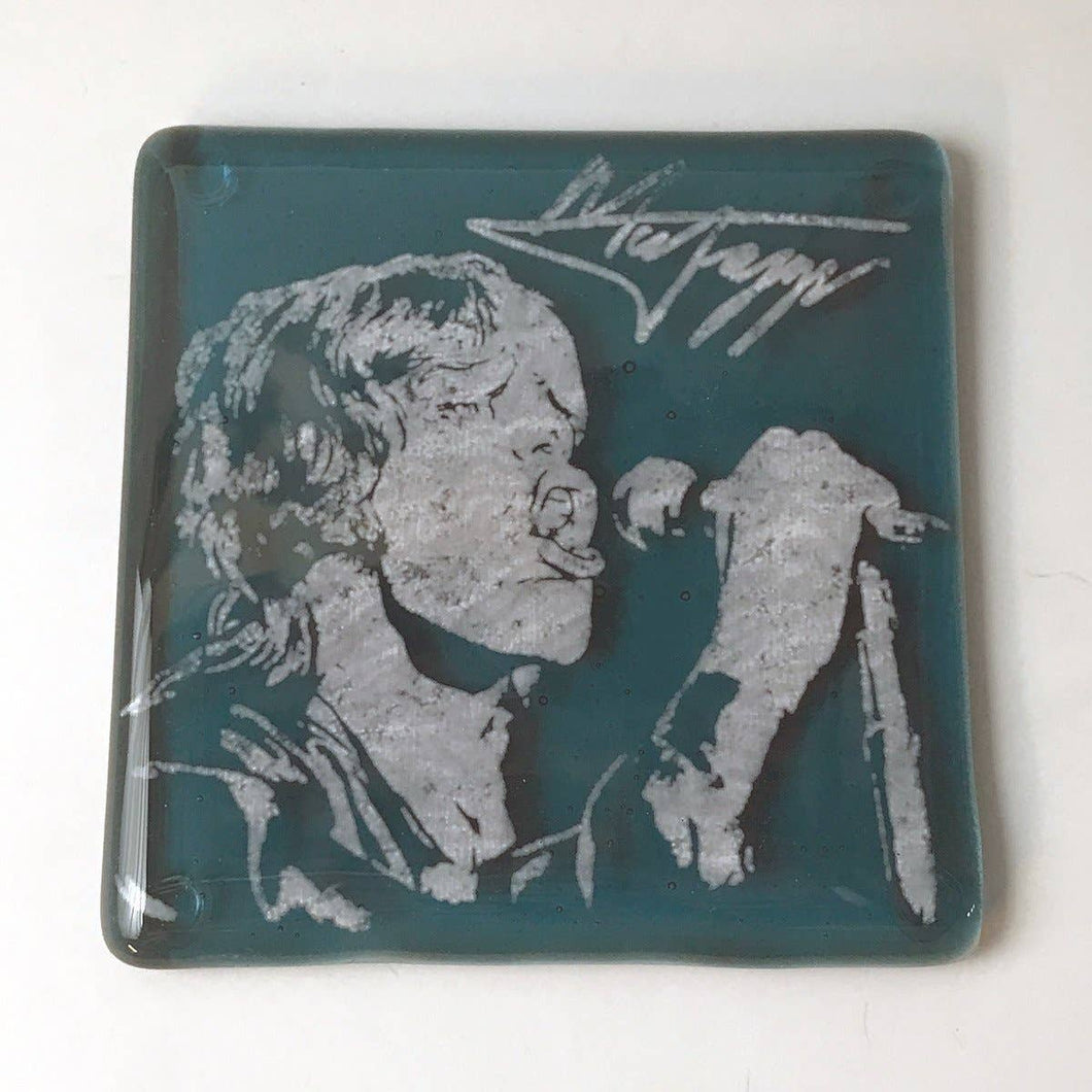 Mick Jagger Handmade Glass Coaster