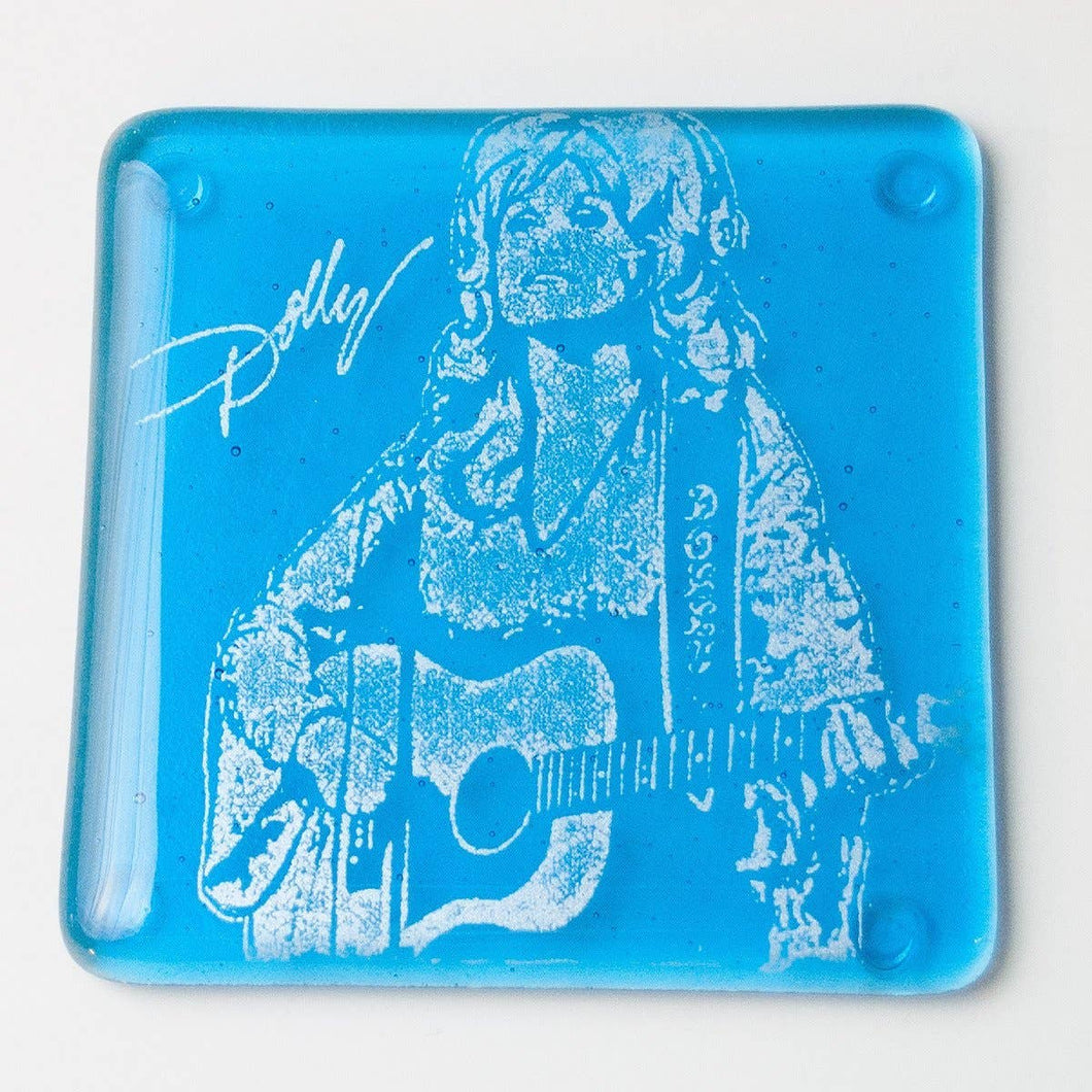 Dolly Parton Handmade Glass Coaster