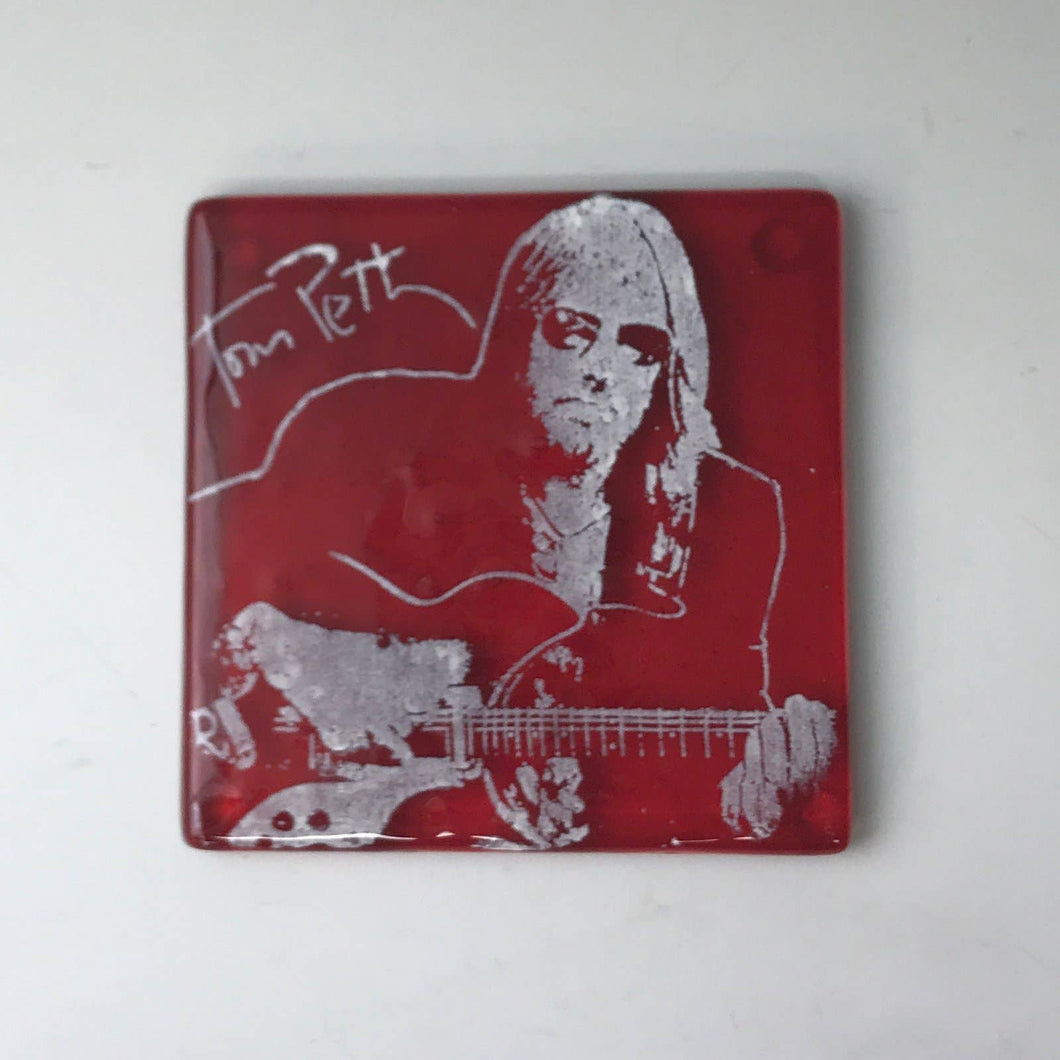 Tom Petty Handmade Glass Coaster
