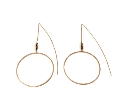 Emma Pyrite and Brass Threader Earrings