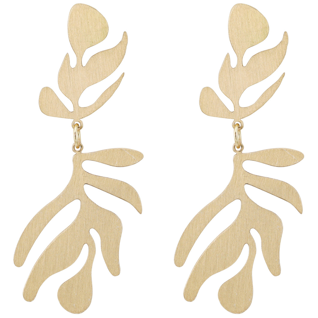 Golden Branch Post Earrings