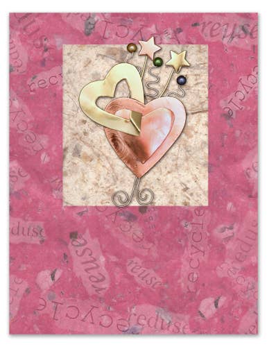 Handmade Heart Pin on a Card