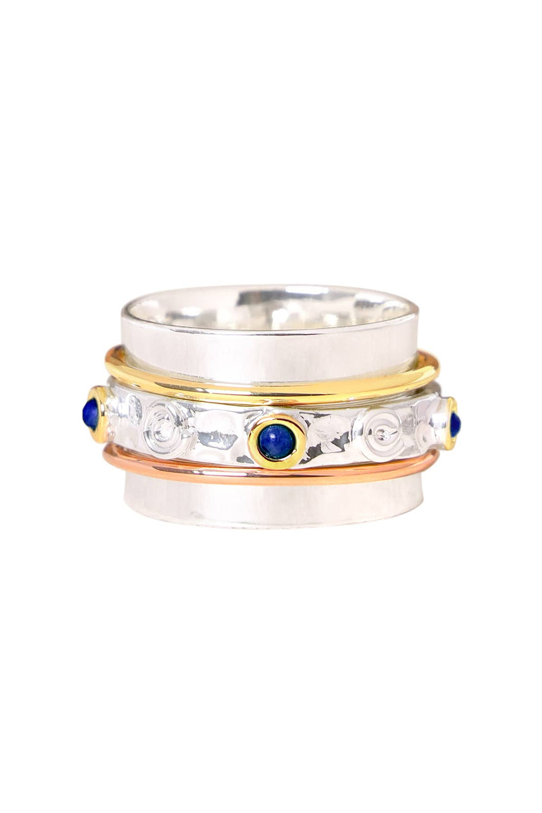 Lapis Tri Color Spinner Ring