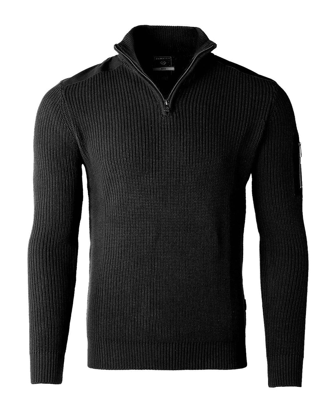 Men's Black Zip Up Sweater
