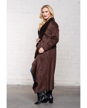 Load image into Gallery viewer, Alana Faux Fur Suede Duster Coat - Chocolate
