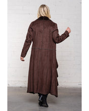 Load image into Gallery viewer, Alana Faux Fur Suede Duster Coat - Chocolate
