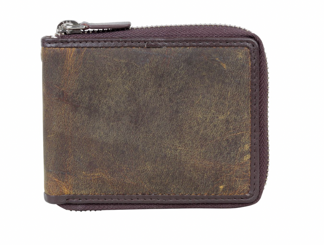 Genuine Leather Zippered Wallet