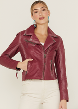 Load image into Gallery viewer, Mauritius Christy Red Leather Jacket-Red
