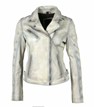 Load image into Gallery viewer, Sofi Star Leather Jacket - Pale Blue
