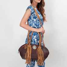 Load image into Gallery viewer, Leather Fringe Satchel Bag
