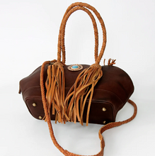Load image into Gallery viewer, Leather Fringe Satchel Bag
