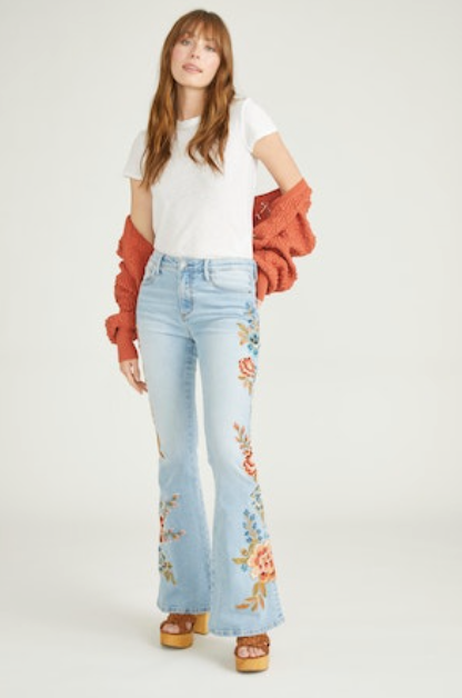 Driftwood Farrah Embroidered Flares
