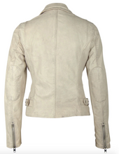 Load image into Gallery viewer, Mauritius Sofia Leather Jacket - Off White
