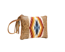 Load image into Gallery viewer, Golden Embossed Leather Wristlet

