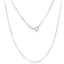 Load image into Gallery viewer, Sterling Silver Rhodium Plated 0.7MM Square Box Chain: 20&quot;
