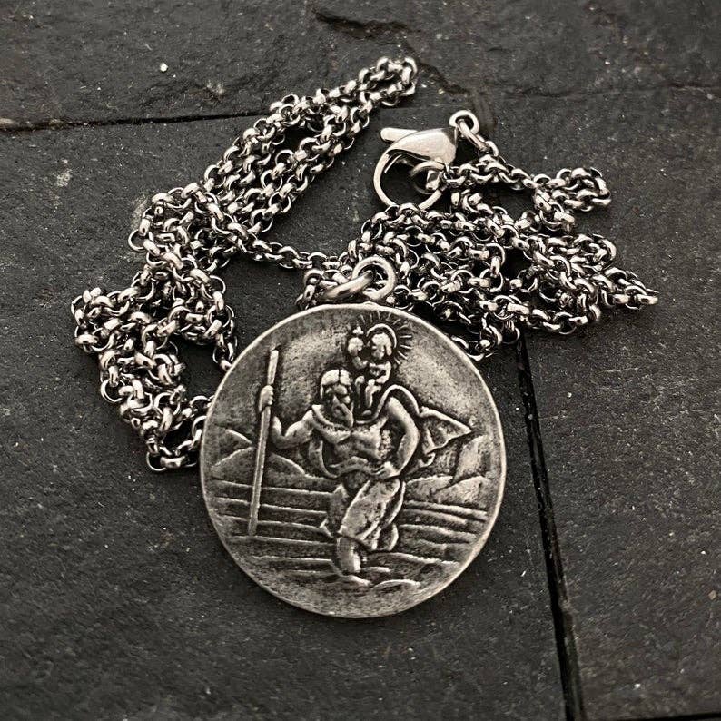 St. Christopher Pewter Necklace - Protection
