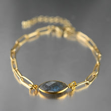 Load image into Gallery viewer, Labradorite Paperclip Chain Bracelet
