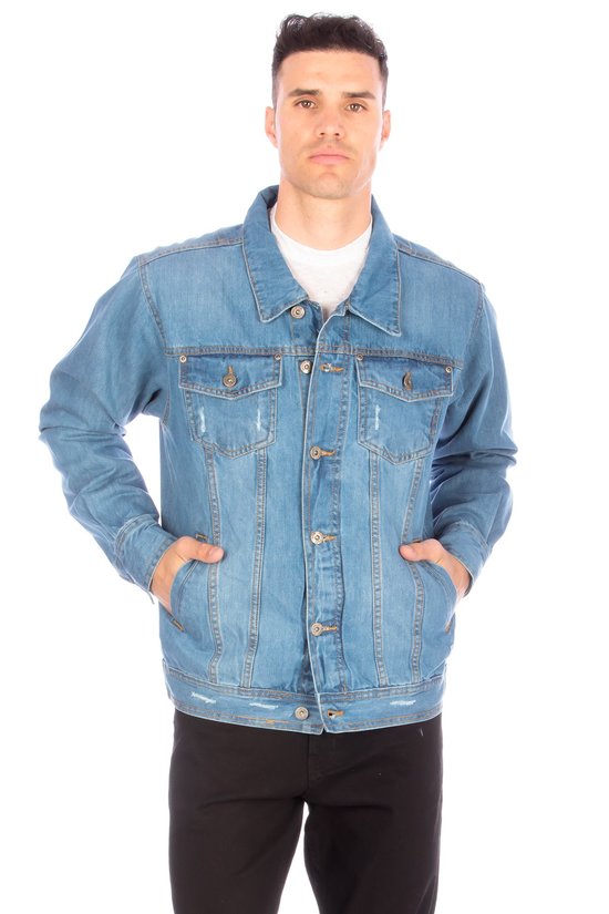 Men's Distressed Denim Jacket